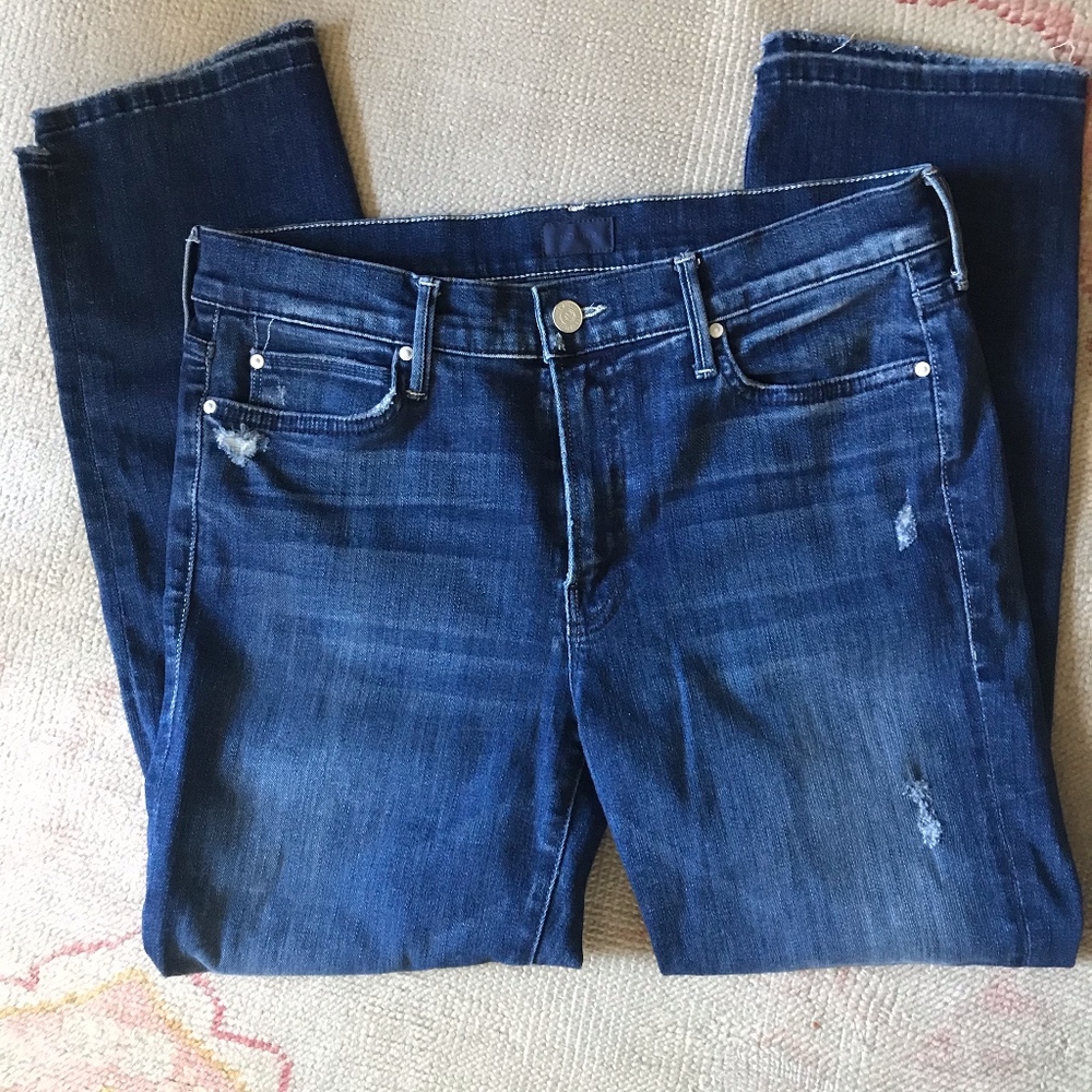 MOTHER the Rascal ankle undone step fray jeans